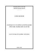 Cơ chế quản lý tài chính tại trường đại học công nghệ - đại học quốc gia hà nội
