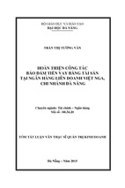 Hoàn thiện công tác bảo đảm tiền vay bằng tài sản tại ngân hàng liên doạnh việt nga, chi nhánh đà nẵng