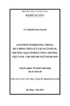 Giải pháp marketing trong huy động tiền gởi tại ngân hàng tmcp công thương việt nam, chi nhánh ngũ hành sơn