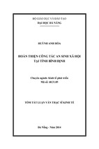 Hoàn thiện công tác an sinh xã hội tỉnh bình định.