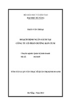 Hoạch định ngân sách tại công ty cổ phần đường kon tum