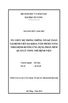 Tổ chức hệ thống thông tin kế toán tại bệnh viện đa khoa tâm trí đà nẵng theo định hướng ứng dụng phần mềm quản lý tổng thể bệnh viện