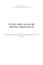 Tuyển chọn 410 bài hệ phương trình đại số