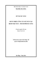 Hoàn thiện công tác kế toán tại bệnh viên mắt - thành phố đà nẵng.