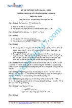 Các đề thi thử thpt quốc gia mô toán 2015 của tuyển sinh 247