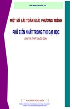 Một số bài toán giải phương trình phổ biến nhất trong thi đại học