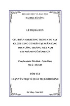 Giải pháp marketing trong cho vay khách hàng cá nhân tại ngân hàng tmcp công thương việt nam, chi nhánh ngũ hành sơn