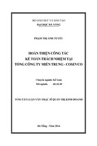 Hoàn thiện công tác kế toán trách nhiệm tại tổng công ty miền trung - cosevco