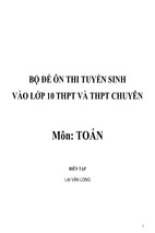 Bộ đề ôn thi tuyển sinh vào lớp 10 thpt và thpt chuyên môn toán