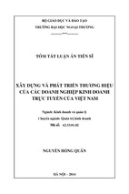 Ây dựng và phát triển thương hiệu của các doanh nghiệp kinh doanh trực tuyến của việt nam (tt)