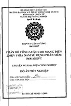 Tìm hiểu chung về phần mềm pssadept và ứng dụng phần mềm tính phân bố công suất cho lưới điện 220kv phía nam