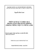 Phép lịch sự và hiệu quả trong giao tiếp hàng không trong tiếng việt và tiếng anh