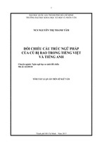 Đối chiếu cấu trúc ngữ pháp của cú bị bao (cbb) trong tiếng việt và tiếng anh