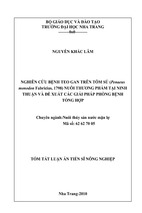 Nghiên cứu bệnh teo gan trên tôm sú (penaeus monodon) nuôi thương phẩm tại ninh thuận vè đề xuất giải pháp phòng bệnh tổng hợp (tt)