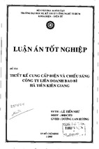 Thiết kế cung cấp điện và chiếu sáng công ty liên doanh bao bì hà tiên kiên giang
