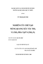 Nghiên cứu chế tạo màng quang xúc tác tio2 và tio2 pha tạp n (tio2n)