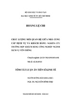 Chất lượng mối quan hệ giữa nhà cung cấp dịch vụ và khách hàng nghiên cứu trường hợp khách hàng công nghiệp ngành dịch vụ viễn thông (tt)