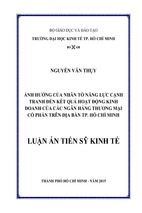 Ảnh hưởng của nhân tố năng lực cạnh tranh đến kết quả hoạt động kinh doanh của các ngân hàng thương mại cổ phần trên địa bàn tp hcm