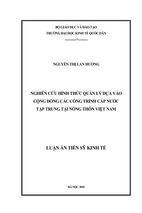 Luận án tiến sĩ kinh tế-đề tài nghiên cứu hình thức quản lý dựa vào cộng đồng các công trình cấp nước