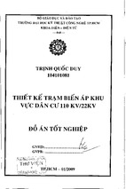 Thiết kế trạm biến áp khu vực dân cư 110kv22kv