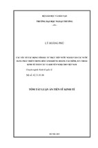 Các yếu tố tác động đến đầu tư trực tiếp nước ngoài vào các nước đang phát triển trong bối cảnh khủng hoảng tài chính, suy thoái kinh tế toàn cầu và các khuyến nghị cho việt nam (tt)