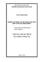 Nghiên cứu nâng cao hiệu năng giao thức định tuyến cho mạng manet (tt)