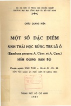 Một số đặc điểm sinh thái học rừng tre lồ ô (bambusa procera a. chev. et a. cam.) miền đông nam bộ