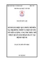 Đánh giá hiệu quả phác đồ hoá xạ trị đồng thời và một số yếu tố tiên lượng ung thư biểu mô vẩy thực quản giai đoạn iii,iv