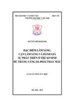 Đặc điểm lâm sàng, cận lâm sàng và đánh giá sự phát triển ở trẻ sơ sinh đủ tháng vàng da phải thay máu