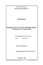 Tìm kiếm mờ và ứng dụng tìm kiếm thông tin trong các văn bản nén