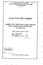 Nghiên cứu tiềm năng & quy hoạch phát triển năng lượng gió ở việt nam