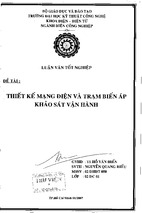 Thiết kế mạng điện và trạm biến áp khảo sát vận hành