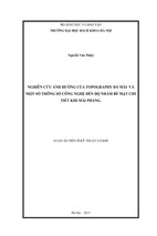 Luận án tiến sĩ nghiên cứu ảnh hưởng của topography đá mài và một số thông số công  nghệ đến độ nhám bề mặt chi tiết khi mài phẳng