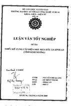 Thiết kế cung cấp điện nhà máy dầu ăn bình an (tỉnh bình dương)