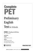 Complete pet preliminary english test for schools