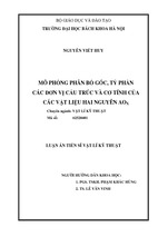 Mô phỏng phân bố góc, tỷ phần các đơn vị cấu trúc và cơ tính của các vật liệu hai nguyên aox