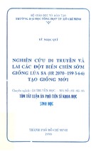 Nghiên cứu di truyền và lai các đột biến chín sớm giống lúa 8a (ir 2070-199-3-6-6) tạo giống mới