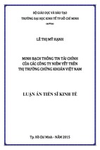 Minh bạch thông tin tài chính của các công ty niêm yết trên thị trường chứng khoán việt nam