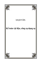 Kế toán nguyên vật liệu, công cụ dụng cụ