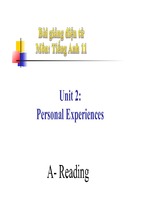Bài giảng tiếng anh 11 unit 2 personal experiences