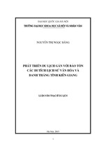 Phát triển du lịch gắn với bảo tồn các di tích lịch sử văn hóa và danh thắng tỉnh kiên giang