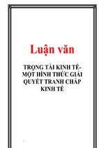 Trọng tài kinh tế một hình thức giải quyết tranh chấp kinh tế