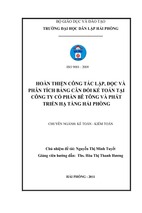 Hoàn thiện công tác lập, đọc và phân tích bảng cân đối kế toán tại công ty cổ phần bê tông và phát triển hạ tầng hải phòng ﻿