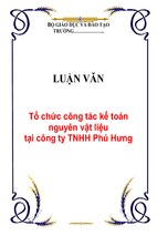 Tổ chức công tác kế toán nguyên vật liệu tại công ty tnhh phú hưng