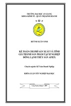 Kế toán chi phí sản xuất và tính giá thành sản phẩm tại xí nghiệp đông lạnh thủy sản afiex