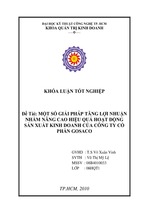 Một số giải pháp tăng lợi nhuận nhằm nâng cao hiệu quả hoạt động sản xuất kinh doanh của công ty cổ phần gosaco