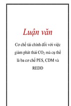 Cơ chế tài chính đối với việc giảm phát thải co 2 mà cụ thể là ba cơ chế pes, cdm và redd