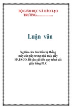 Nghiên cứu tìm hiểu hệ thống máy cắt giấy trong nhà máy giấy hapaco. đi sâu cải tiến quy trình cắt giấy bằng plc