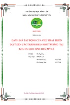 Đánh giá tác động của việc phát triển dlst đến các thành phần môi trường tại khu du lịch sinh thái mỹ lệ