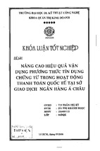 Nâng cao hiệu quả sử dụng phương thức tín dụng trong thanh toán quốc tế